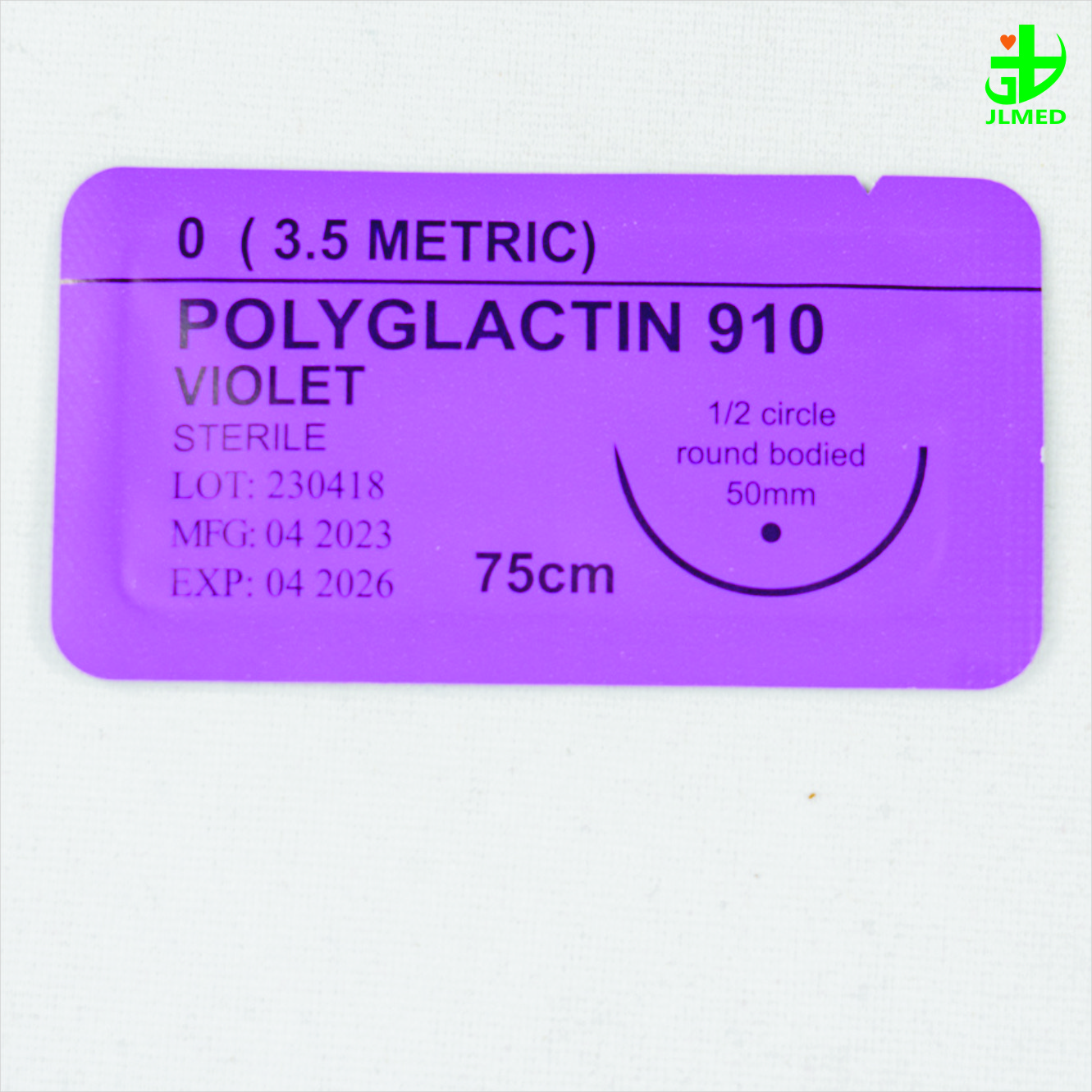 Surgical Sutures PGA Polyglycolic Acid Synthetic Braided Absorbable with Needle 75cm