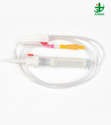 Double Drip Chamber Blood Transfusion Set with Two Spike