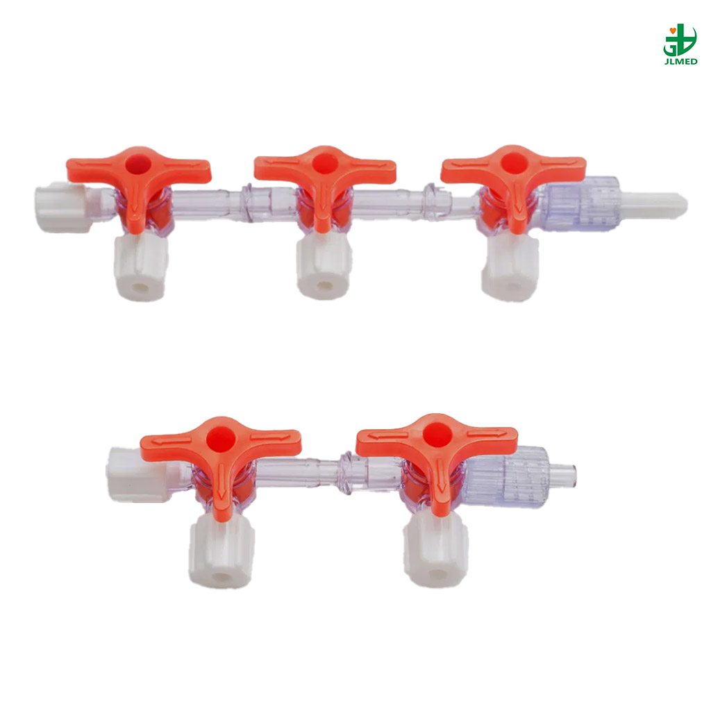 Disposable Medical Three Way Stopcock with Male Lock Adapter and Tube High Flow ressure Stopcock