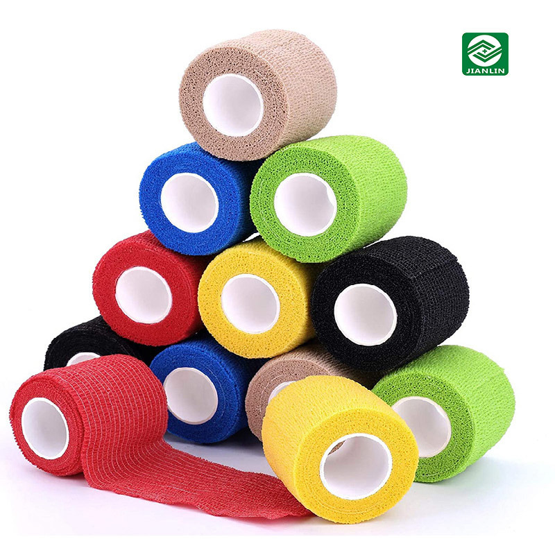Customized Non Woven Colored Sports Elastic Self-Adhesive Cohesive Bandage