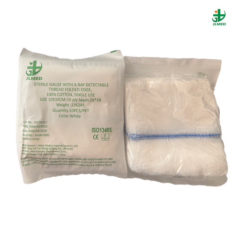 Manufacturer China Factory Disposable Surgical Medical CE FDA ISO with X Ray Folded Double Wrapping 100% Cotton Lap Sponge Gauze Sponge Sterile Gauze Swab