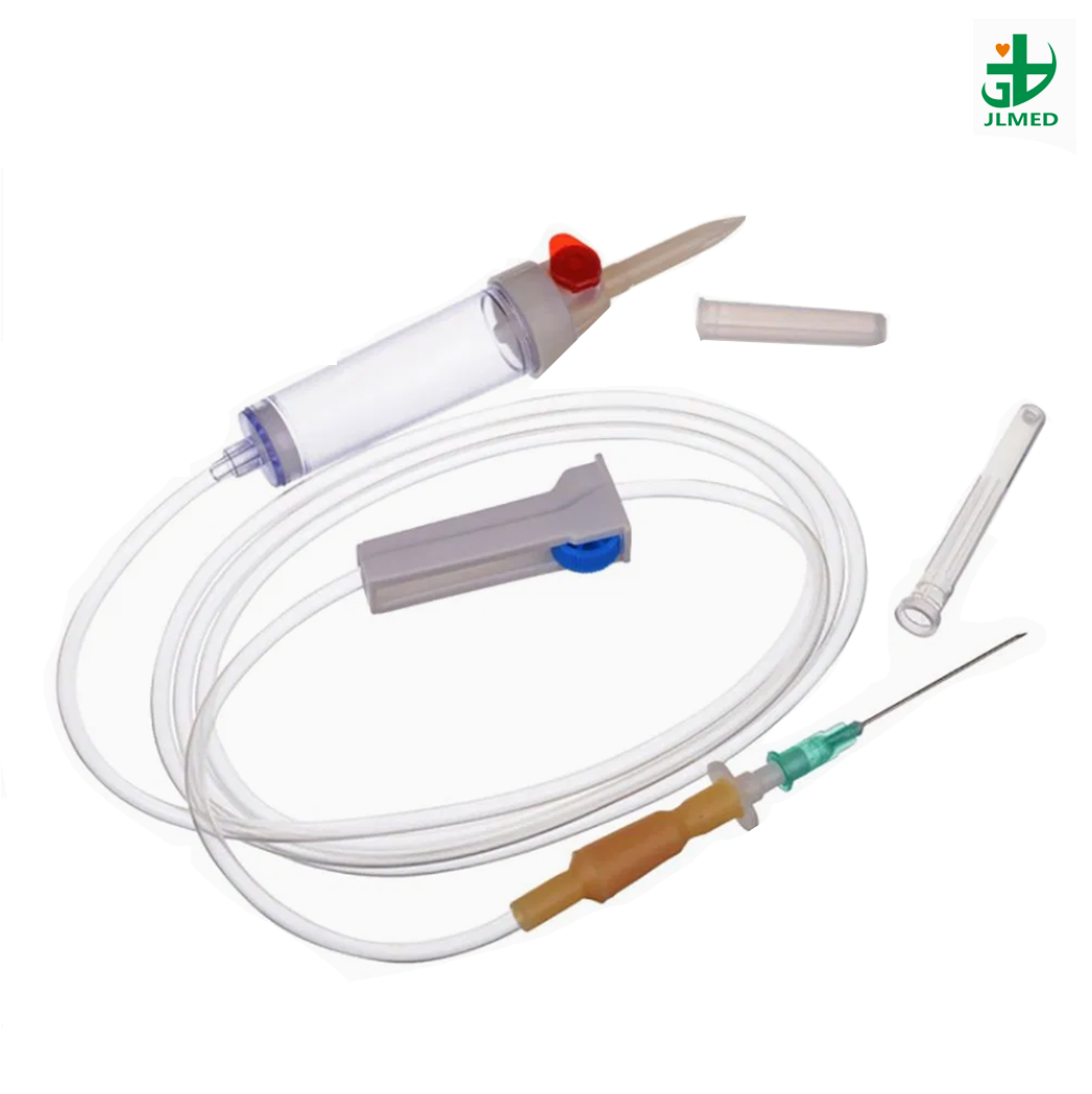 Double Drip Chamber Blood Transfusion Set with Two Spike