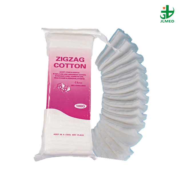 Pre-Cut or Not Cut High Quality Disposable Medical Surgical 100% Cotton Zig Zag Cotton