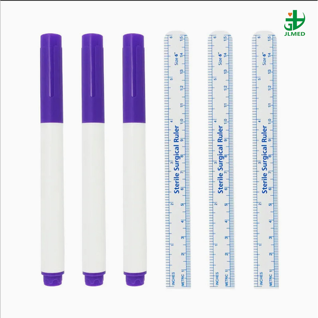  Medical Professional Sterile/Nonsterile Surgical Black/ Purple/ Blue Single Tip/ Dual Tips Tattoo Skin Marker Pen with Ruler