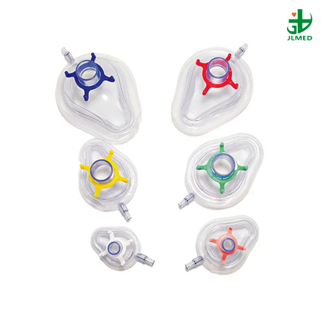 Disposable Medical Standard PVC Anesthesia Mask with Colorful Factory