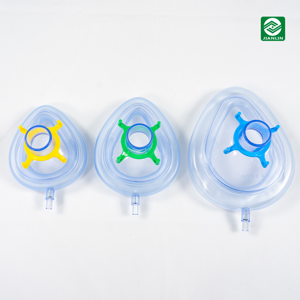 Disposable Medical Standard PVC Anesthesia Mask with Colorful Factory