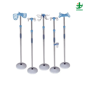 Hospital And Clinic Medical Adjustable Mobile IV Pole Drip Stand 4 Hook Infusion Stand with Haft And Tray