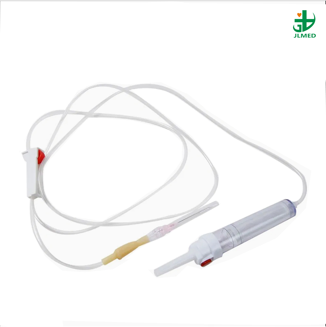 Double Drip Chamber Blood Transfusion Set with Two Spike