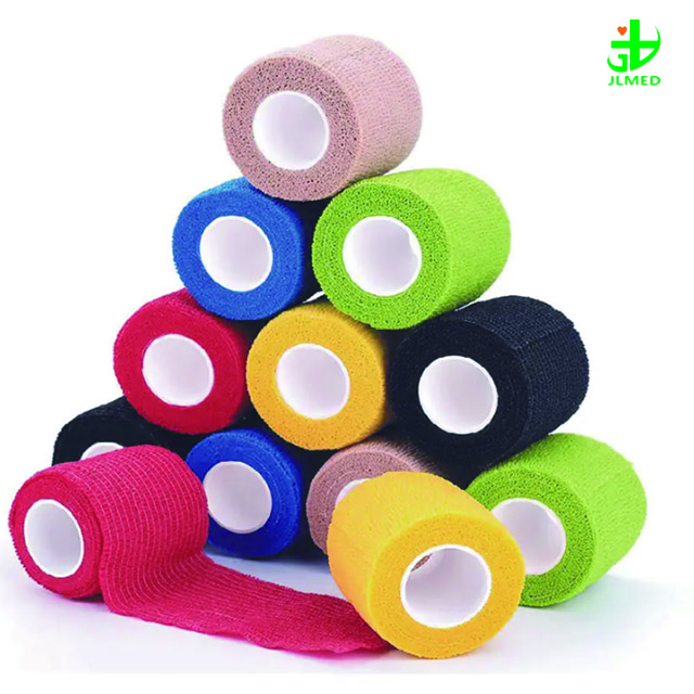 Customized Non Woven Colored Sports Elastic Self-Adhesive Cohesive Bandage