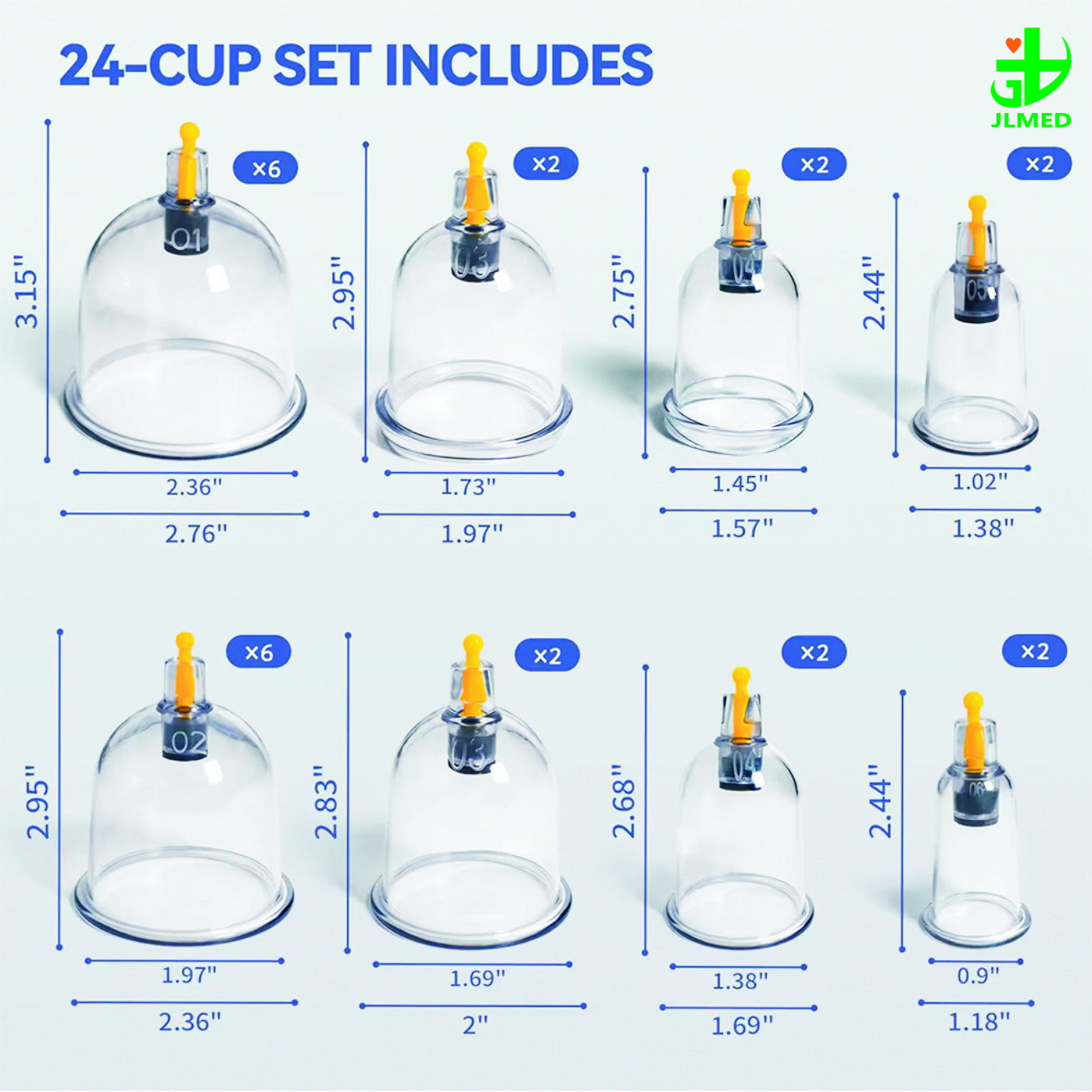Plastic Vacuum Cupping Therapy Massage Cups Jars Cup Device