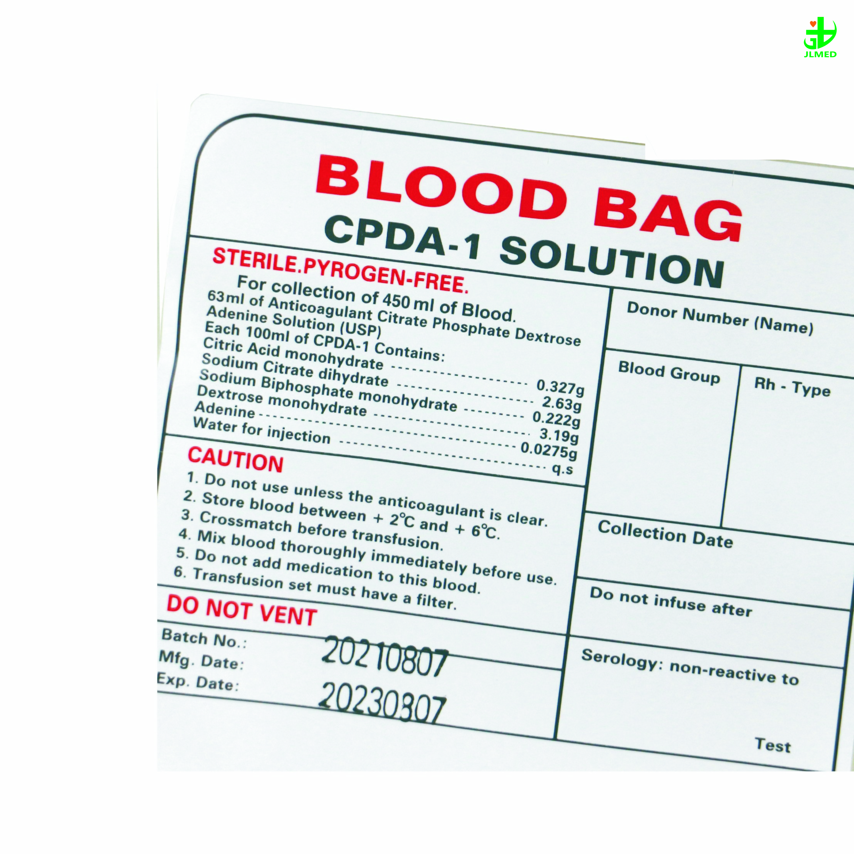 Medical Consumables Disposable Sterile Blood Bag 100ml 250ml 500ml
